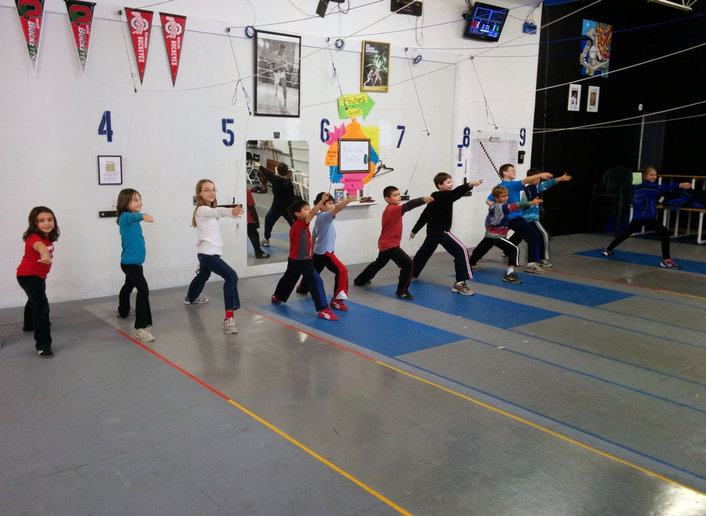 Fencing class at Hooked on Fencing