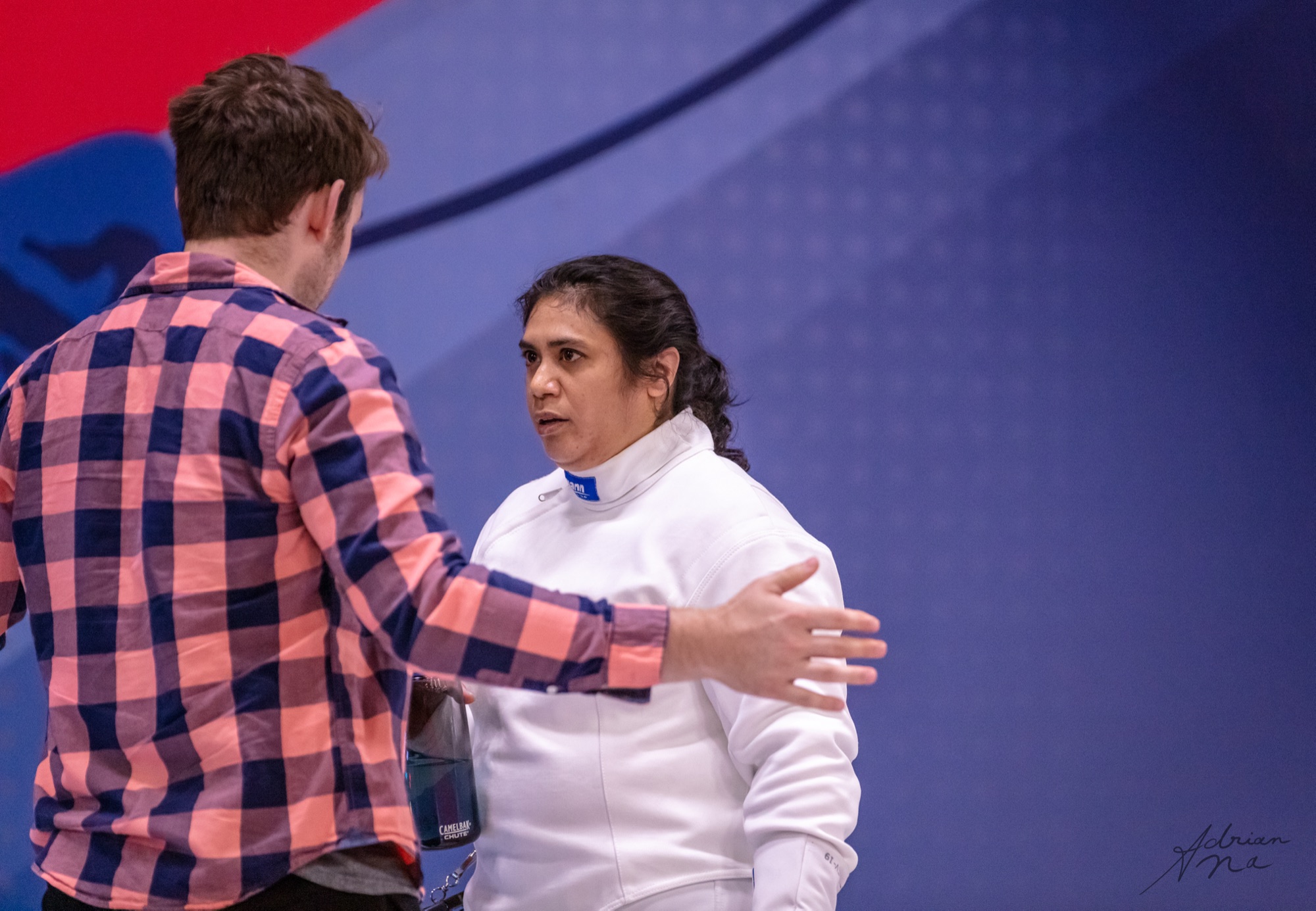 Nick Arlington coaching at a fencing competition